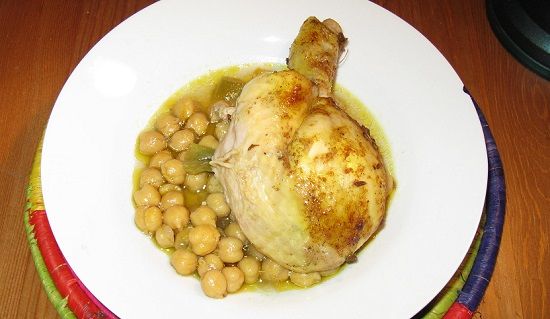 Moroccan Spiced Whole Chicken and Chickpeas in a Slow Cooker