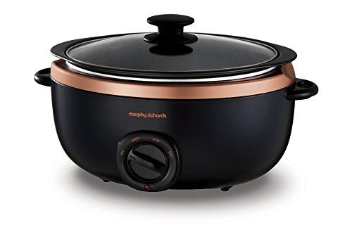 Morphy Richards Sear and Stew Slow Cooker 460016 Black and Rose Gold